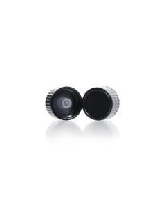 KIMBLE® Black Phenolic Screw Thread Cap, LDPE Cone Liner, 15-425, Continuous Knurling