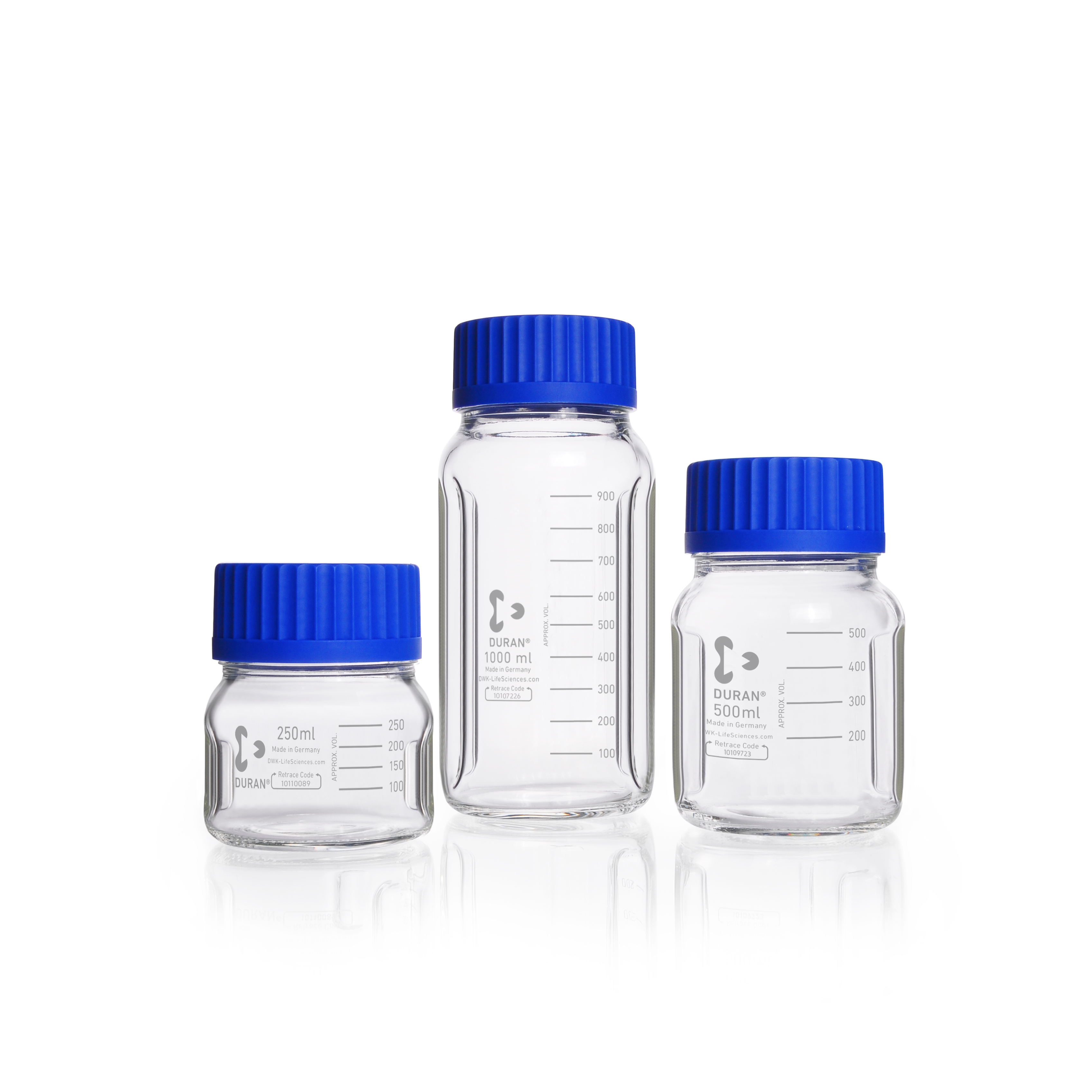 DURAN® GLS 80® Laboratory Bottle, baffled, wide mouth, clear | DWK