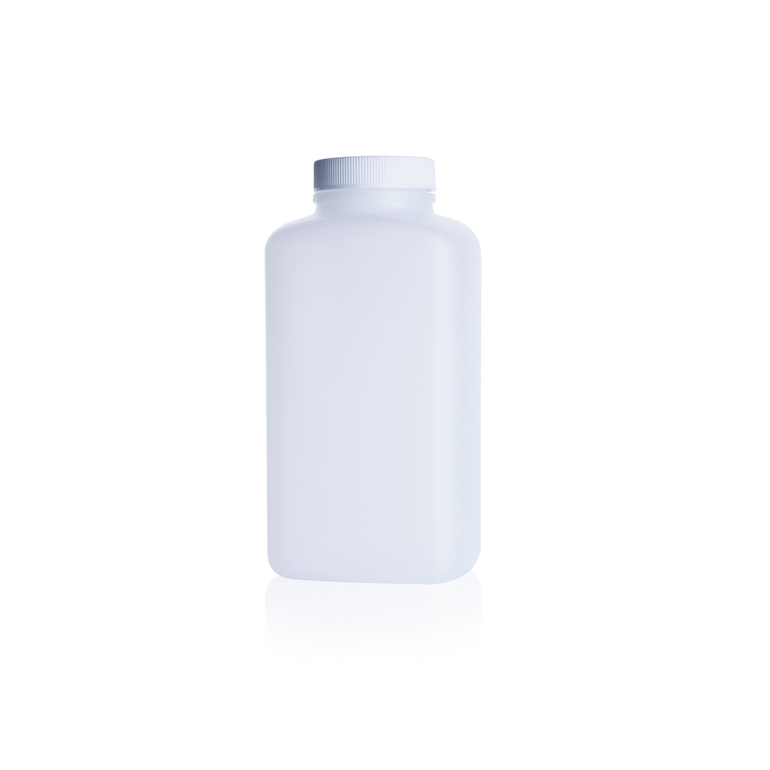 WHEATON® HDPE Oblong Bottle, Solid White PP Foamed PE Cap, 1000 mL